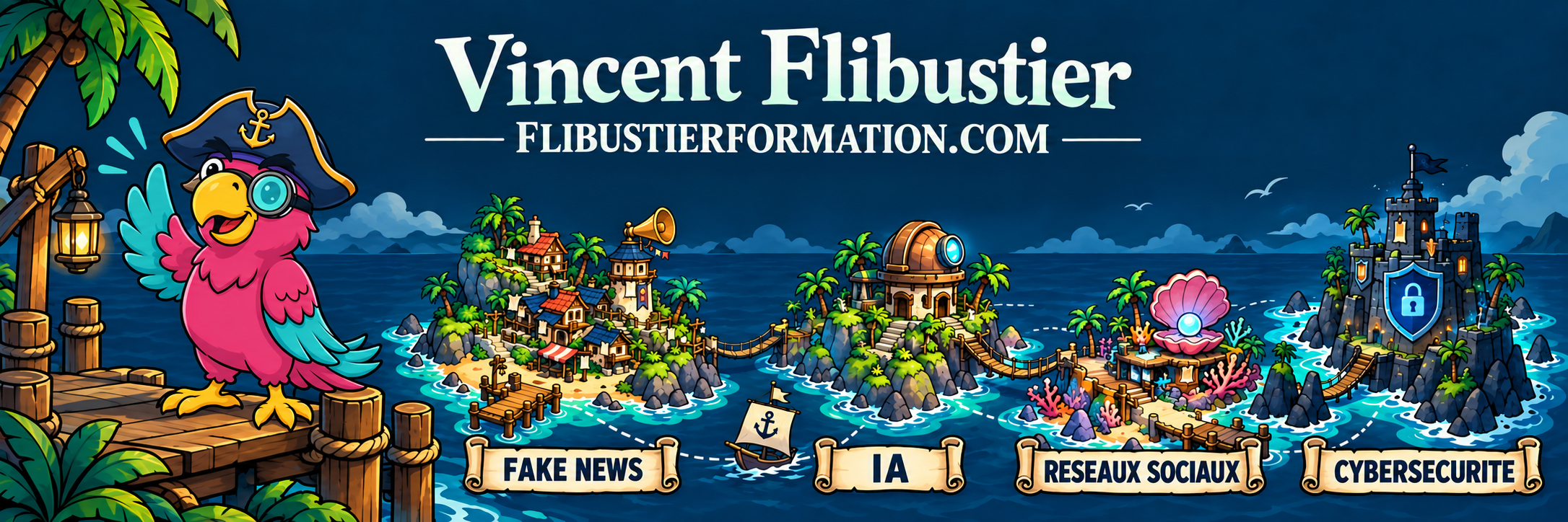 Vincent Flibustier — Flibustier Formation : fake news, intelligence artificielle, réseaux sociaux et cybersécurité.